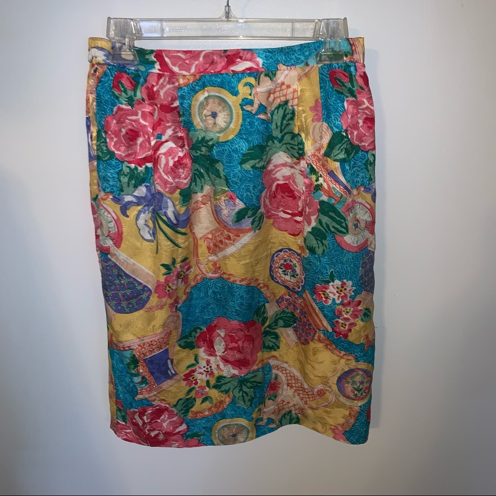 Vintage silk pencil skirt